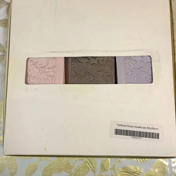 Set Of 6 Towels In A Box  - Bath Hand Towel 💯 % Cotton Made In Turkey - Picture 2 of 6